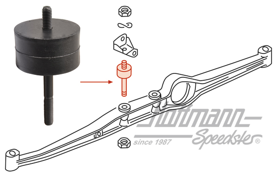 Engine mount, 912, 914/4, left/right, front                                                         
