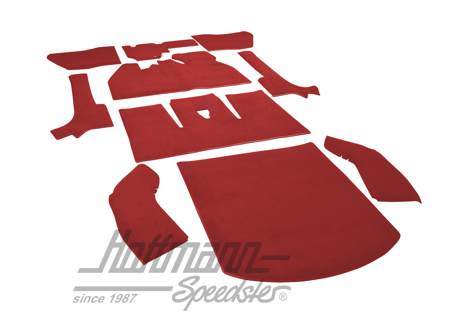 Carpet kit, Beetle Convertible, 8.66-7.70, light red                                                