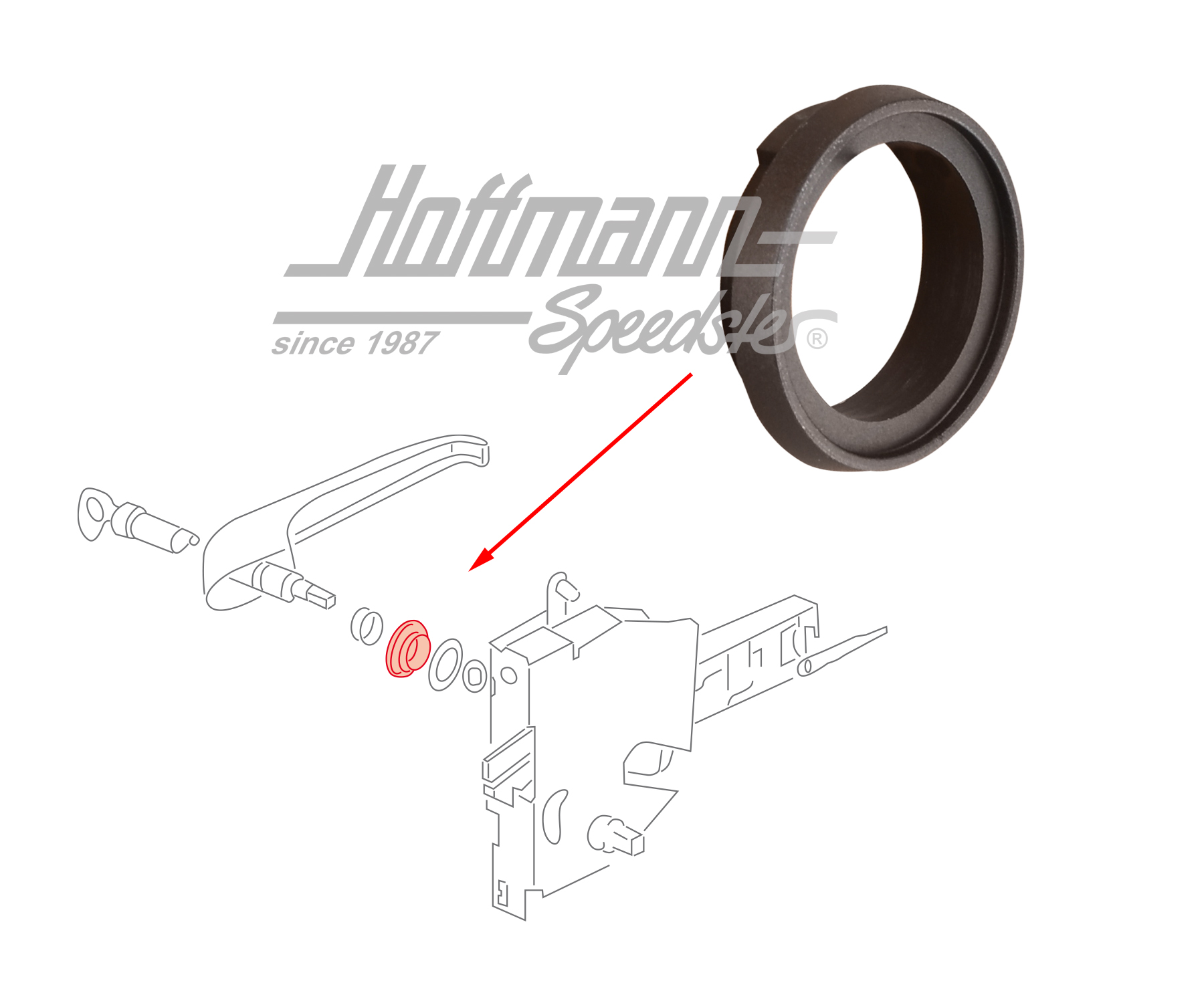 Seal, sliding door handle, 5.79-7.84 | 251 843 711 | 350-6040