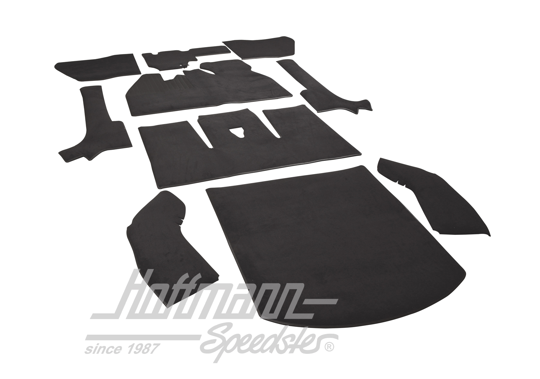 Carpet kit, Beetle Convertible, 8.66-7.70, charcoal                                                 