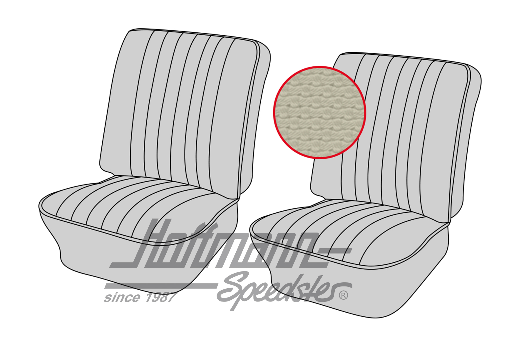 Seat upholstery, front, Type 3, 8.64-7.72, off-white | 43-3002-05 | 069-9603-05