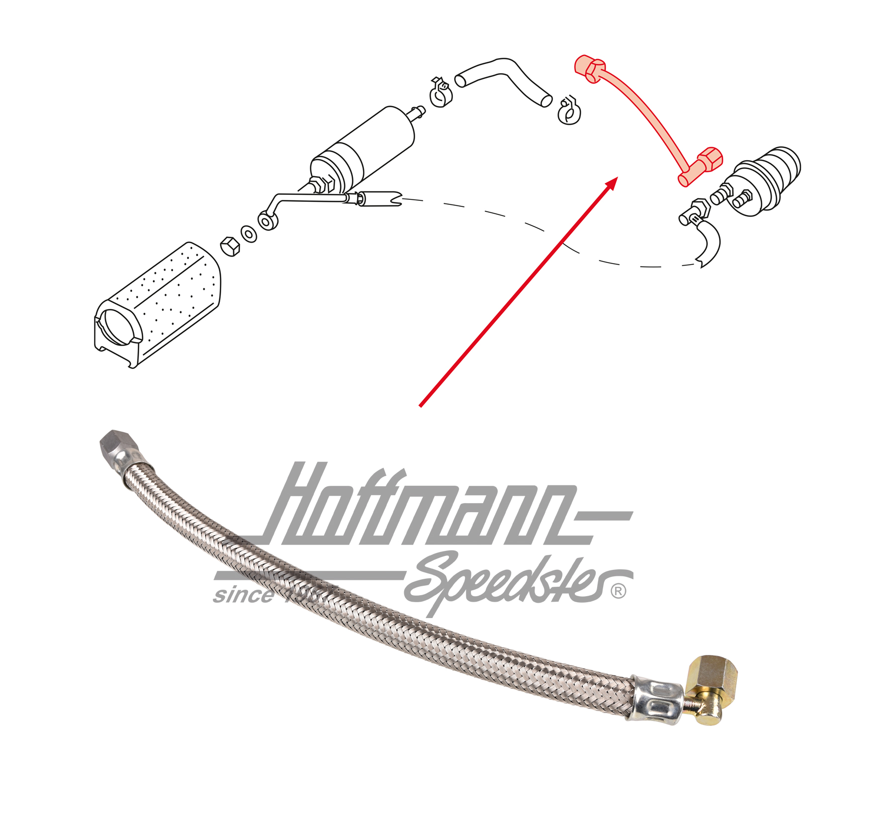 Fuel line, tank/flow pipe, GTI | 171 201 218 C | 110-2370-18
