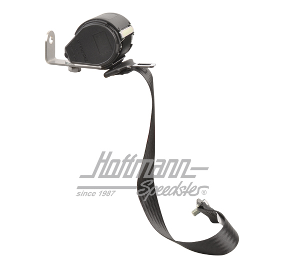Retractor belt, rear, black, Convertible                                                            