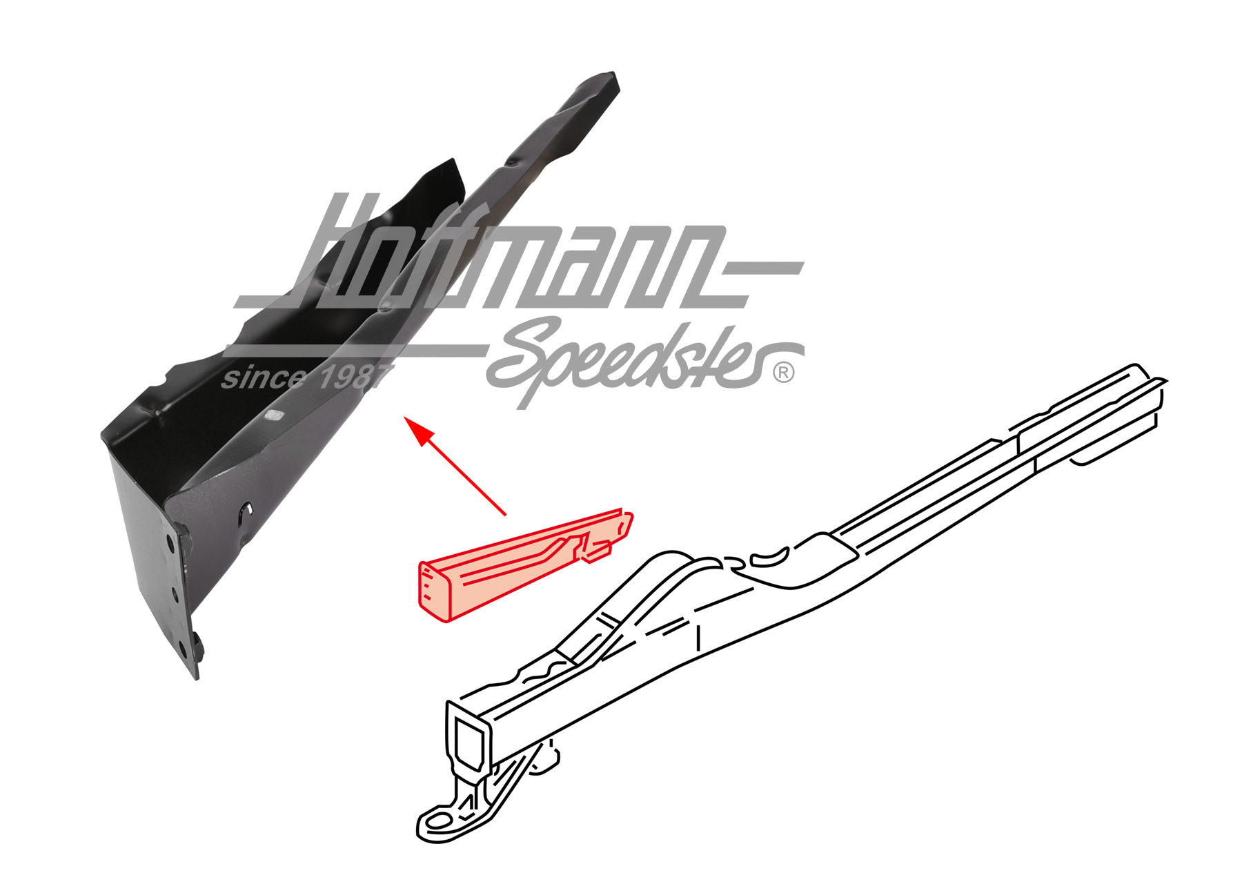 Cross member, front, Bus T4, 9.90-6.03, left | 701 803 705 B | 408-8900-01