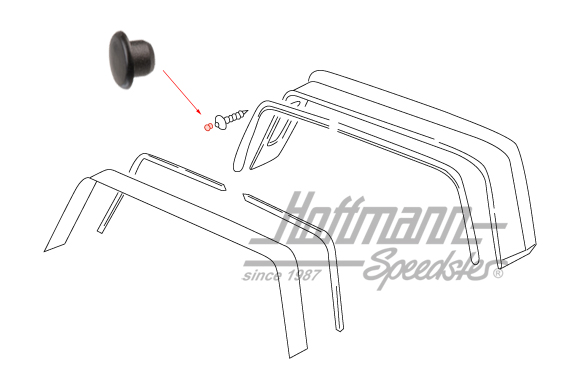 Cap, for 510-0150, Targa bow, 74-94                                                                 