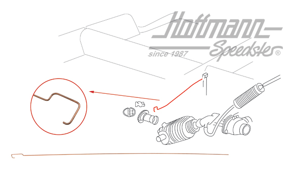 Pull rod, heater cable, rear | 311 255 547 | 020-4136-10