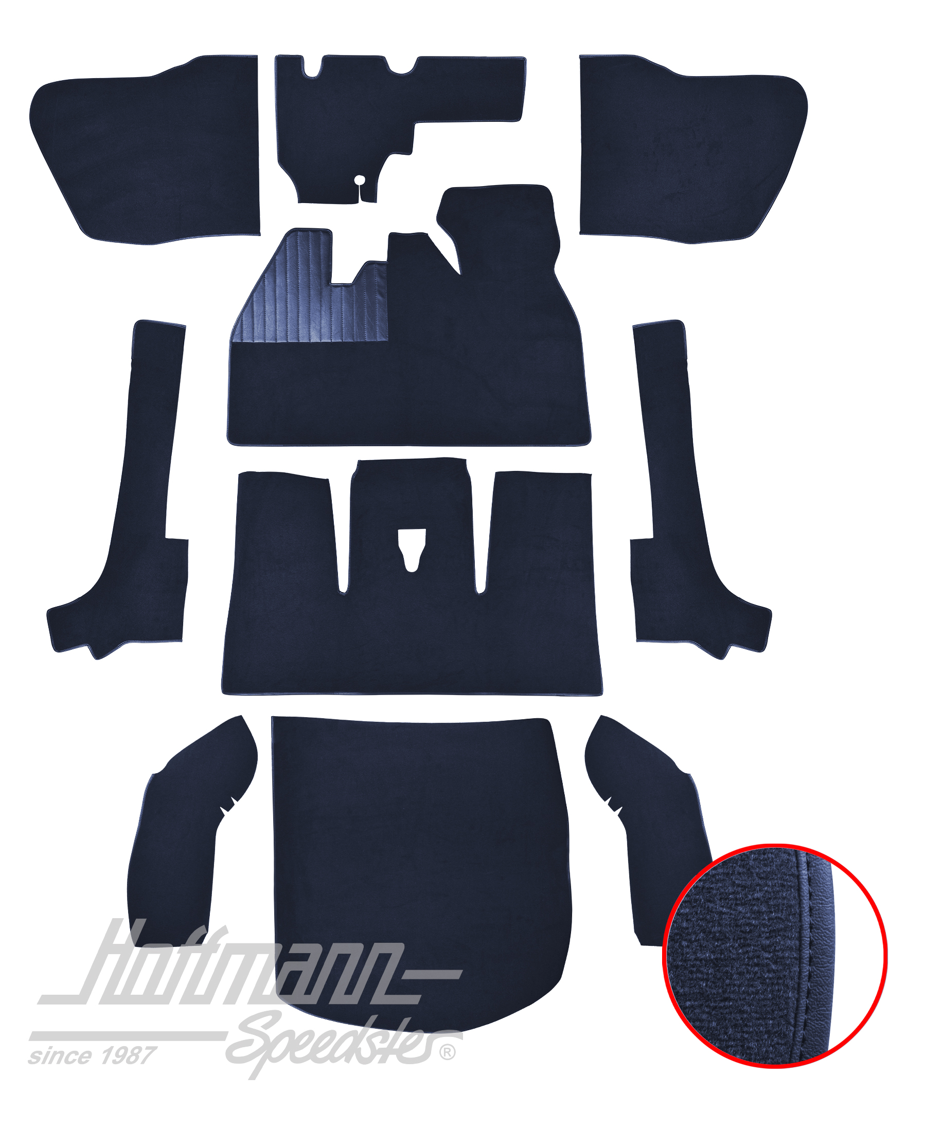 Carpet kit, Beetle Convertible, 8.66-7.70, blue |  | 026-5924
