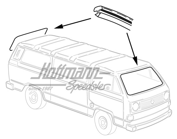 Trim beading, front- and rear window | 255 853 305/415 | 180-7210