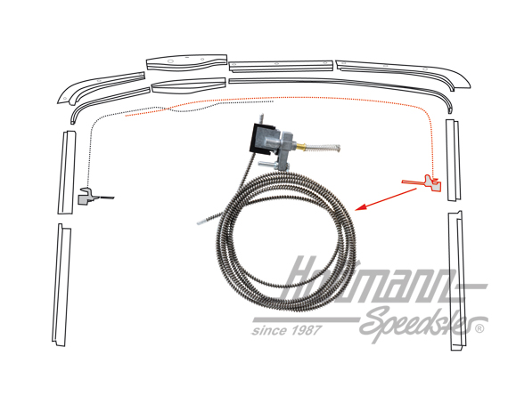 Cable pull, sliding roof, Bus T2, right | 241 877 306 | 098-0130-02