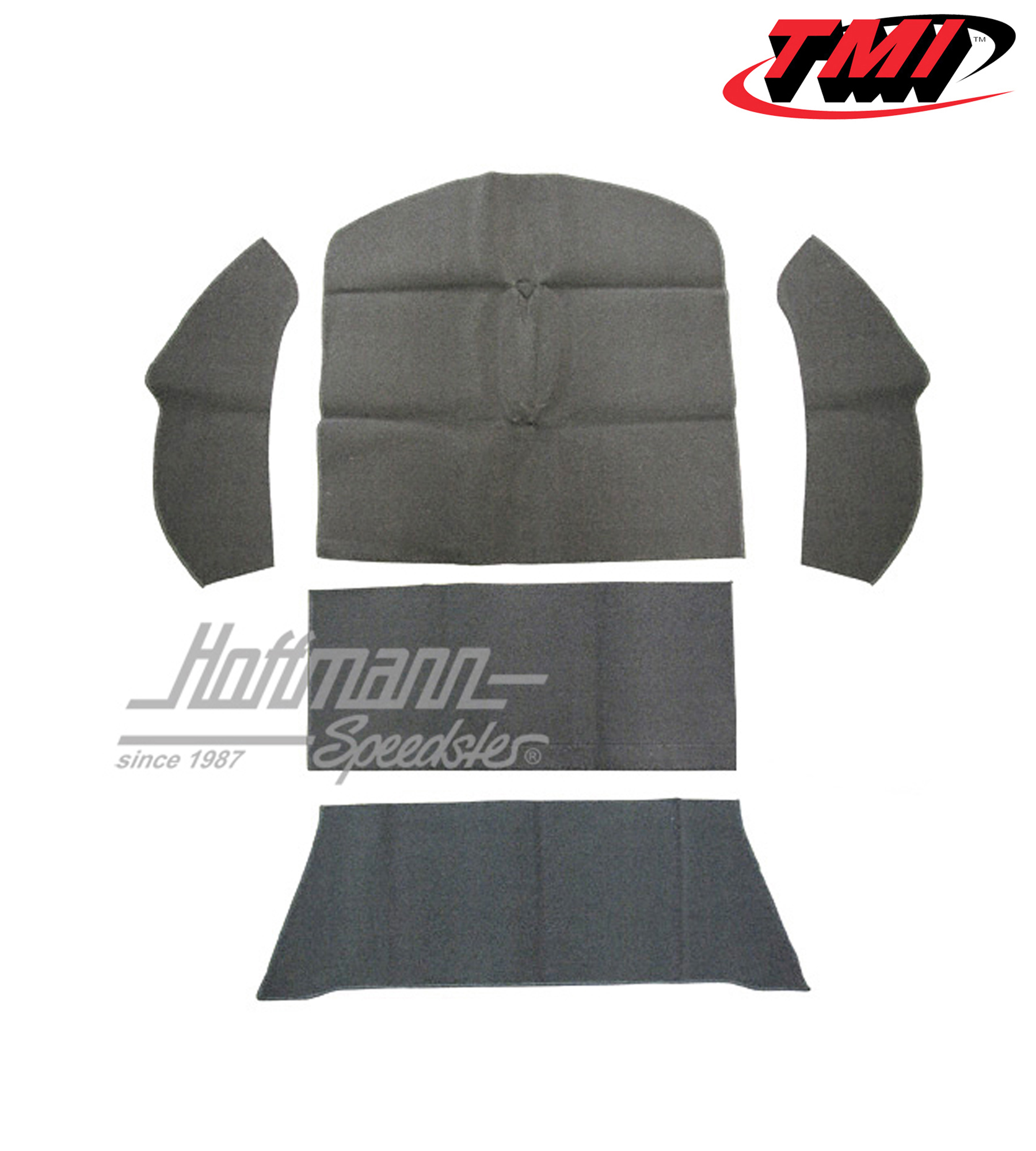Rear well carpet kit, Sedan, grey, 8.72- | 34-R1103-407 | 020-5348