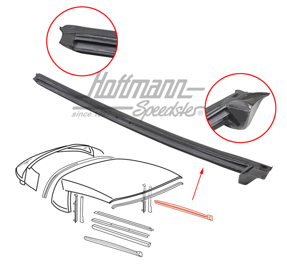 Seal, roof frame, outside, 86-89, left | 911 561 189 66 | 515-3050-11