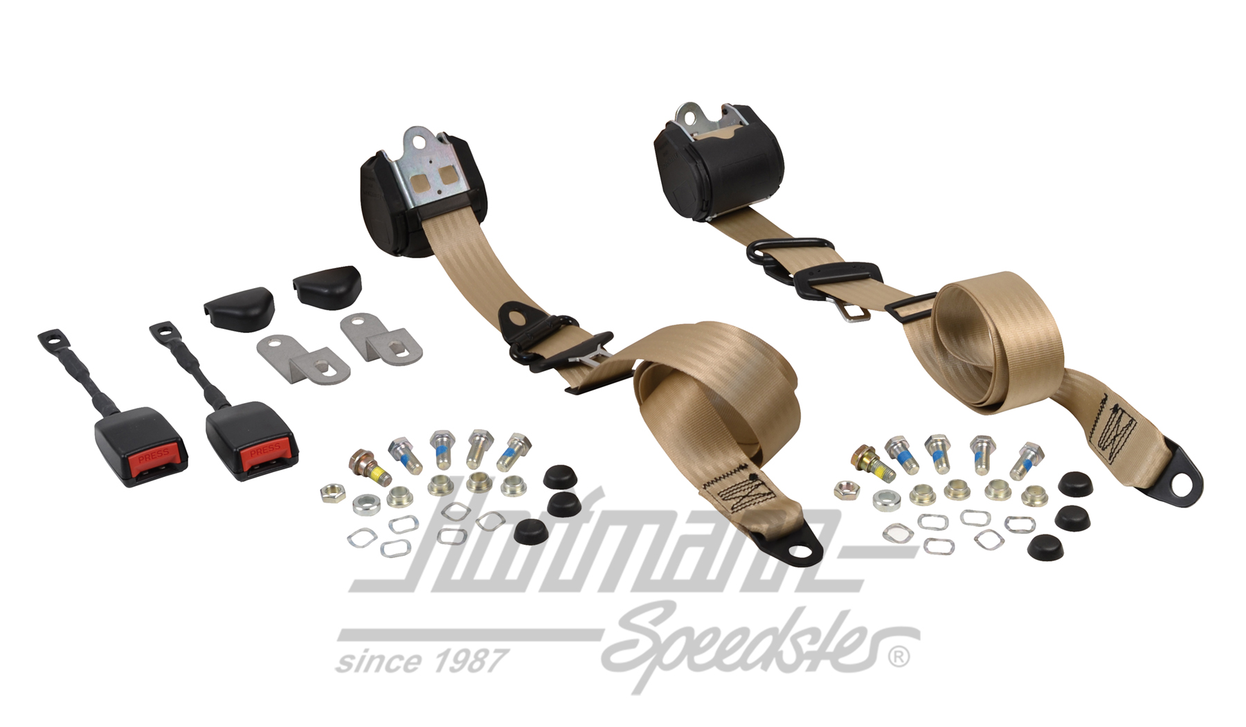 Retractor belt, front, Sedan / Convertible, beige                                                   