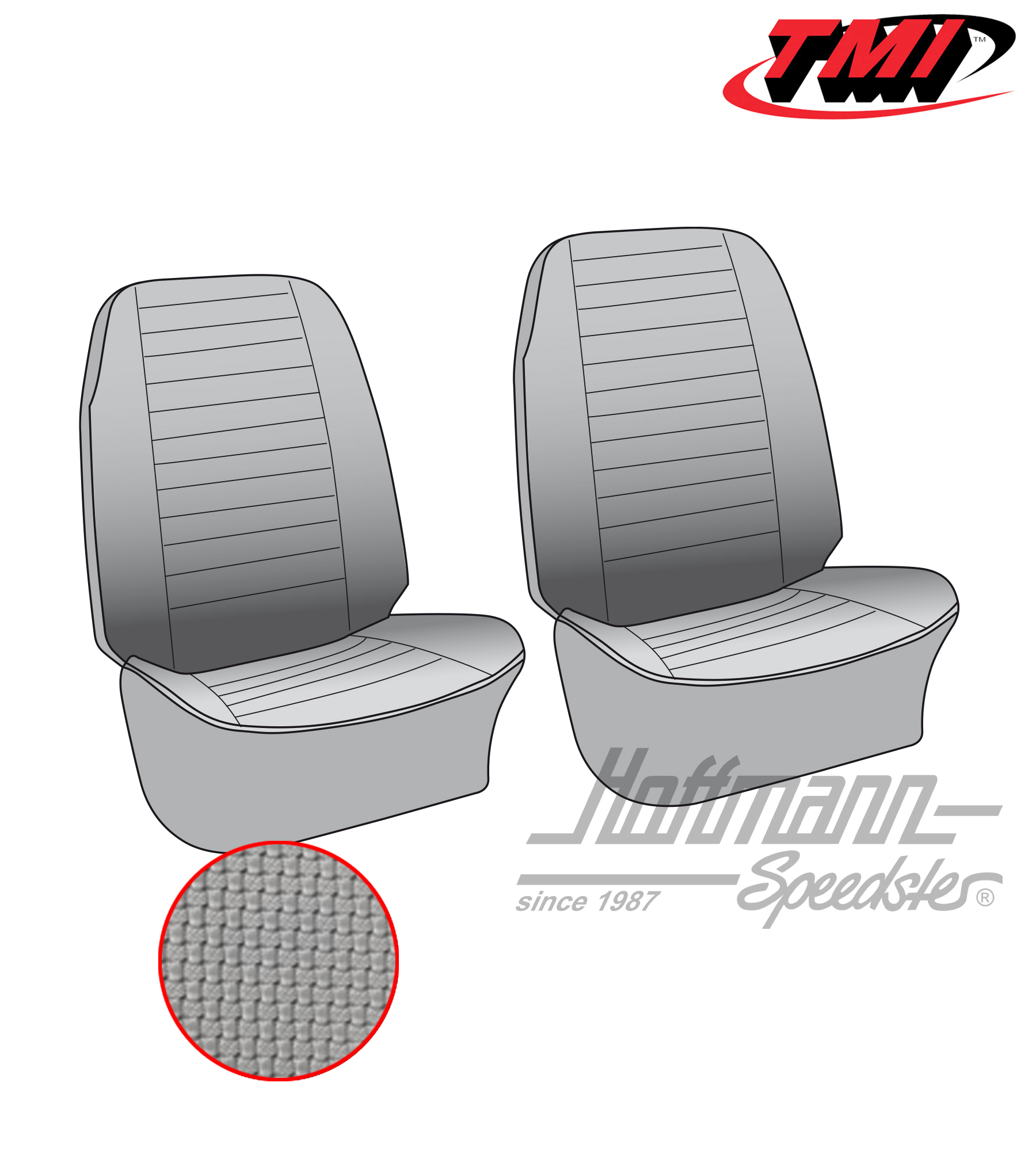 Seat upholstery, front seats, 76-79, grey | 43-2116-06 | 098-0626-35