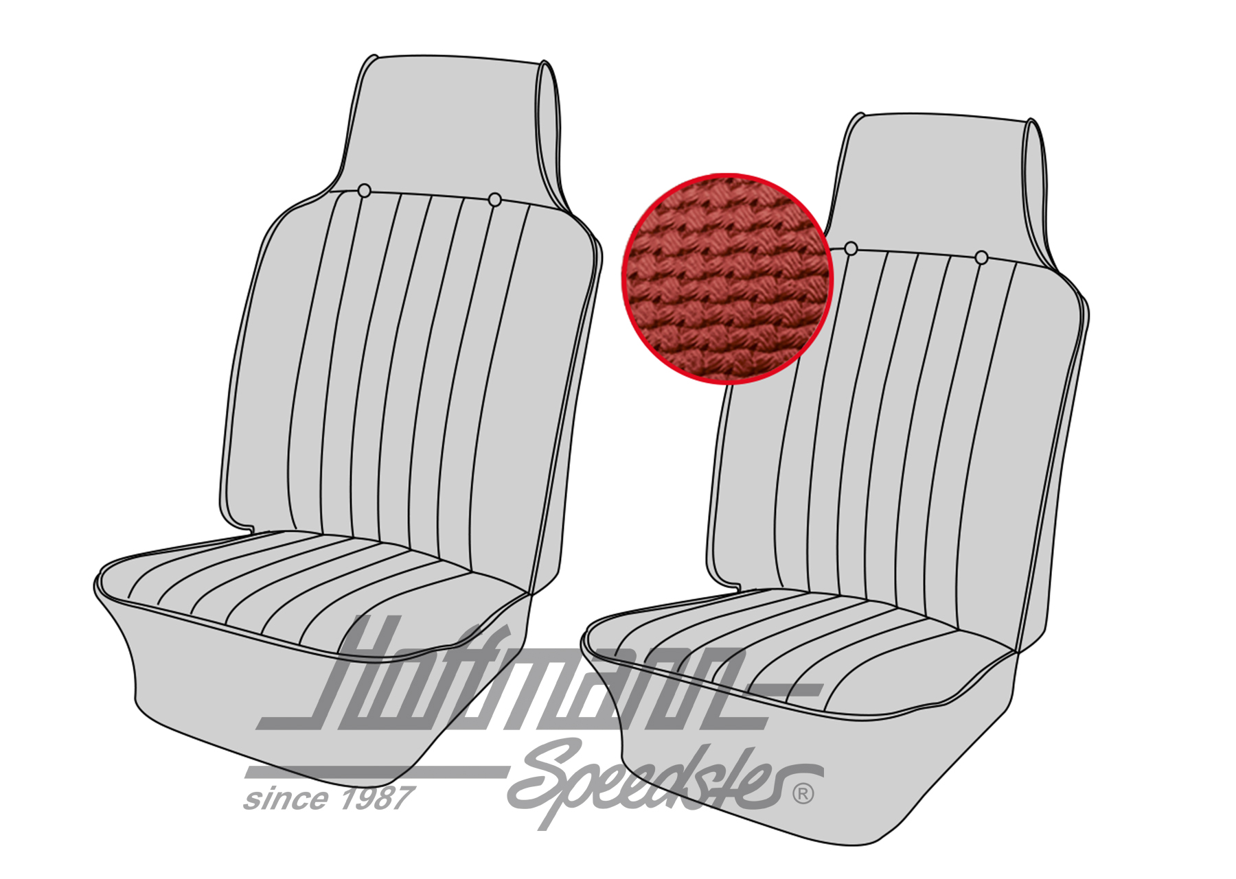 Seat upholstery, front, 
Type 3, 8.68-7.69, red | 43-3003-07 | 069-9606-07