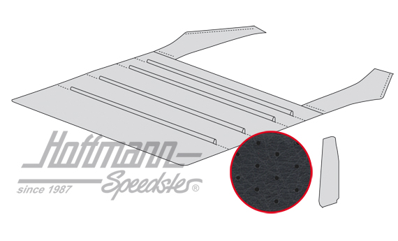 Headliner, 911, perforated, black | 964 555 055 00 | 512-2605