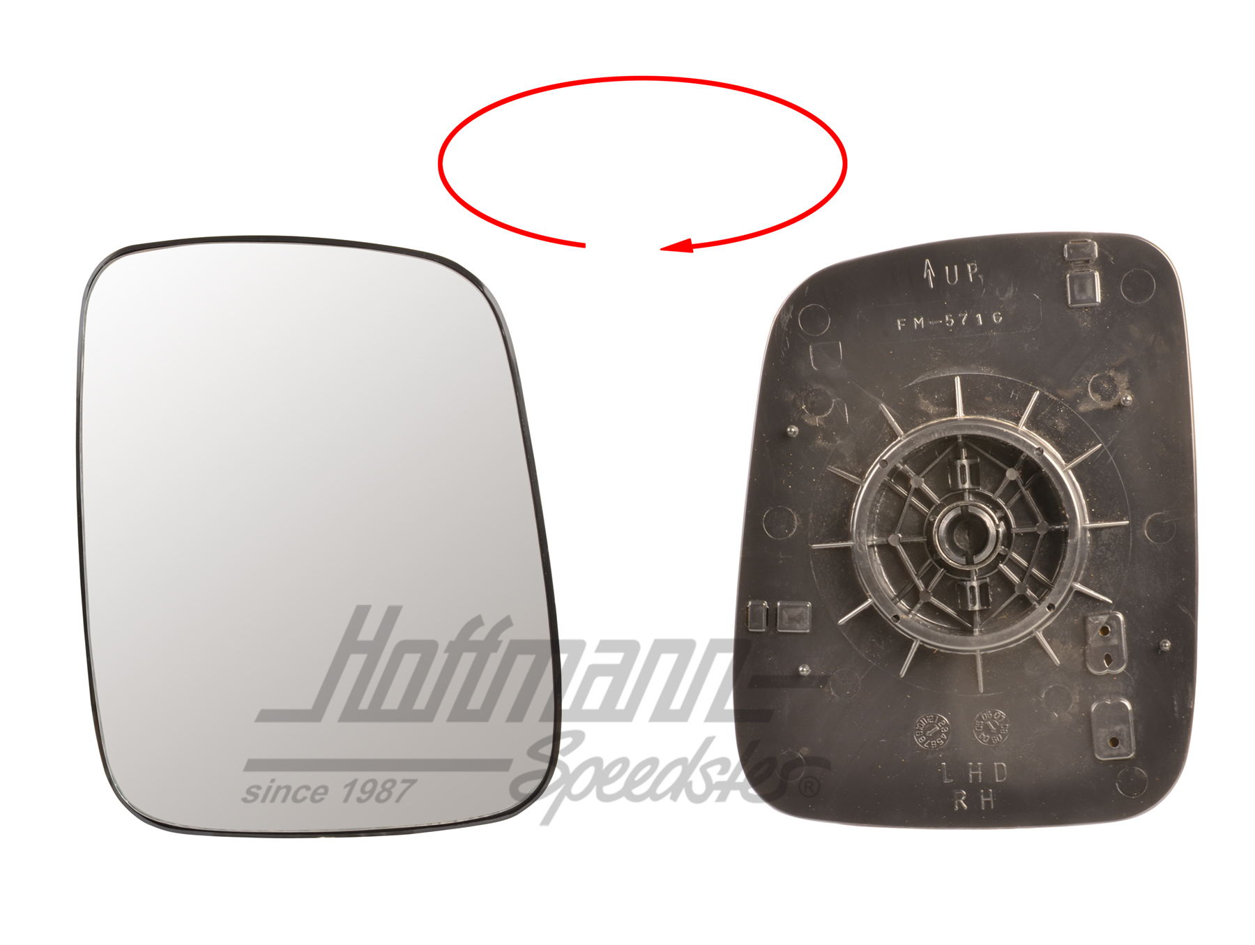 Mirror glass, convex, right | 701 857 522 L | 408-6710-02