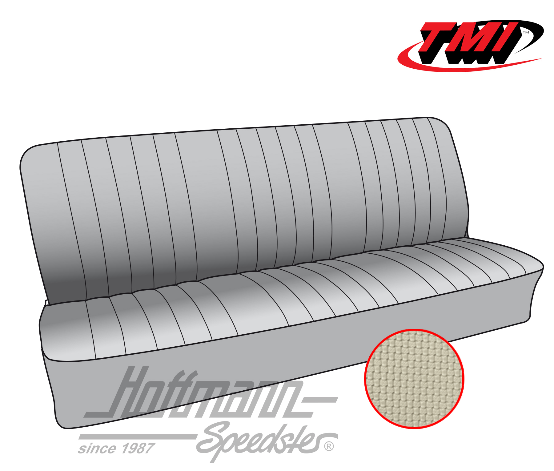 Seat upholstery, rear bench, 67-73, off-white | 43-2122-05 | 098-0672-50