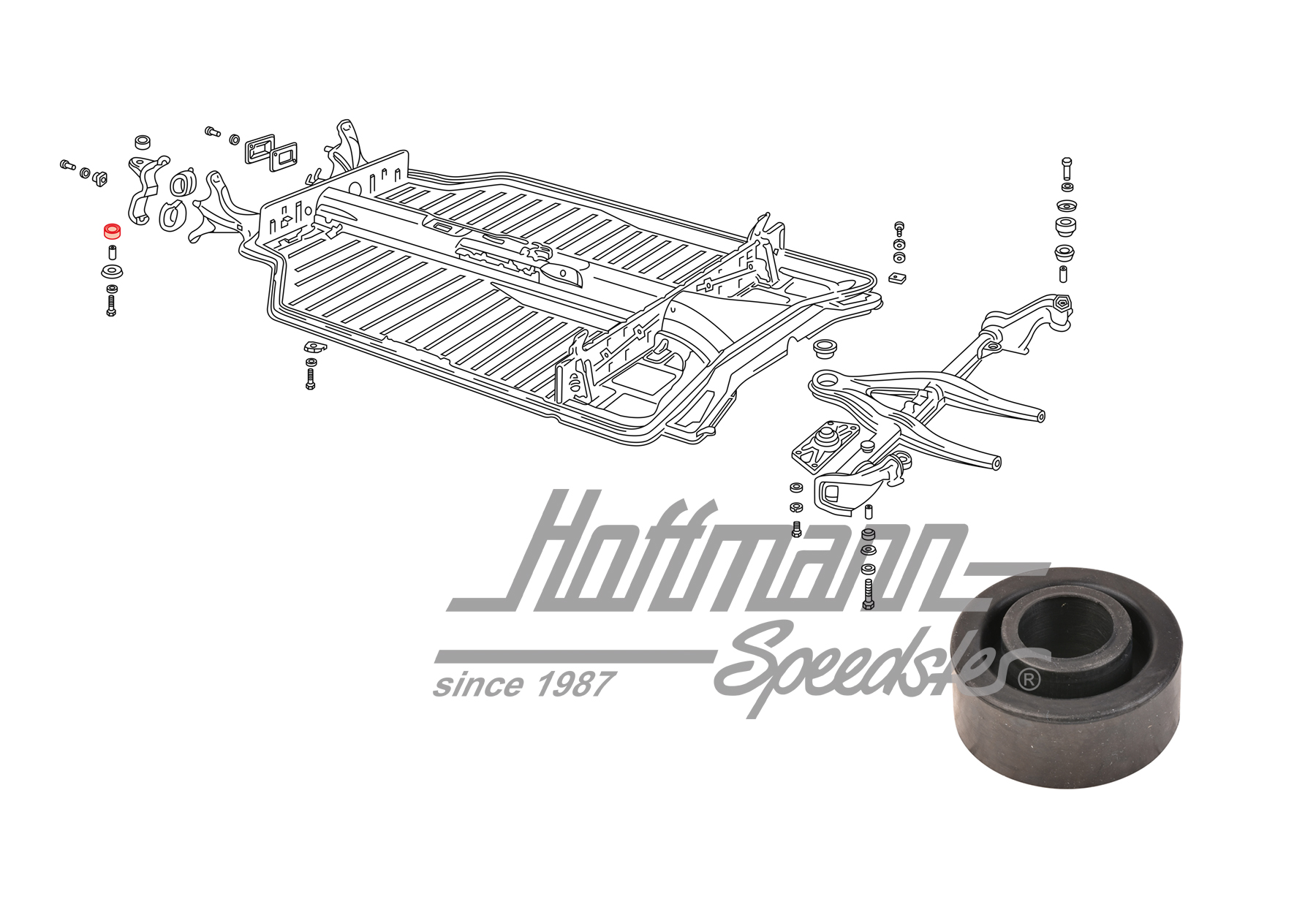 Rubber, front axle/chassis, lower                                                                   