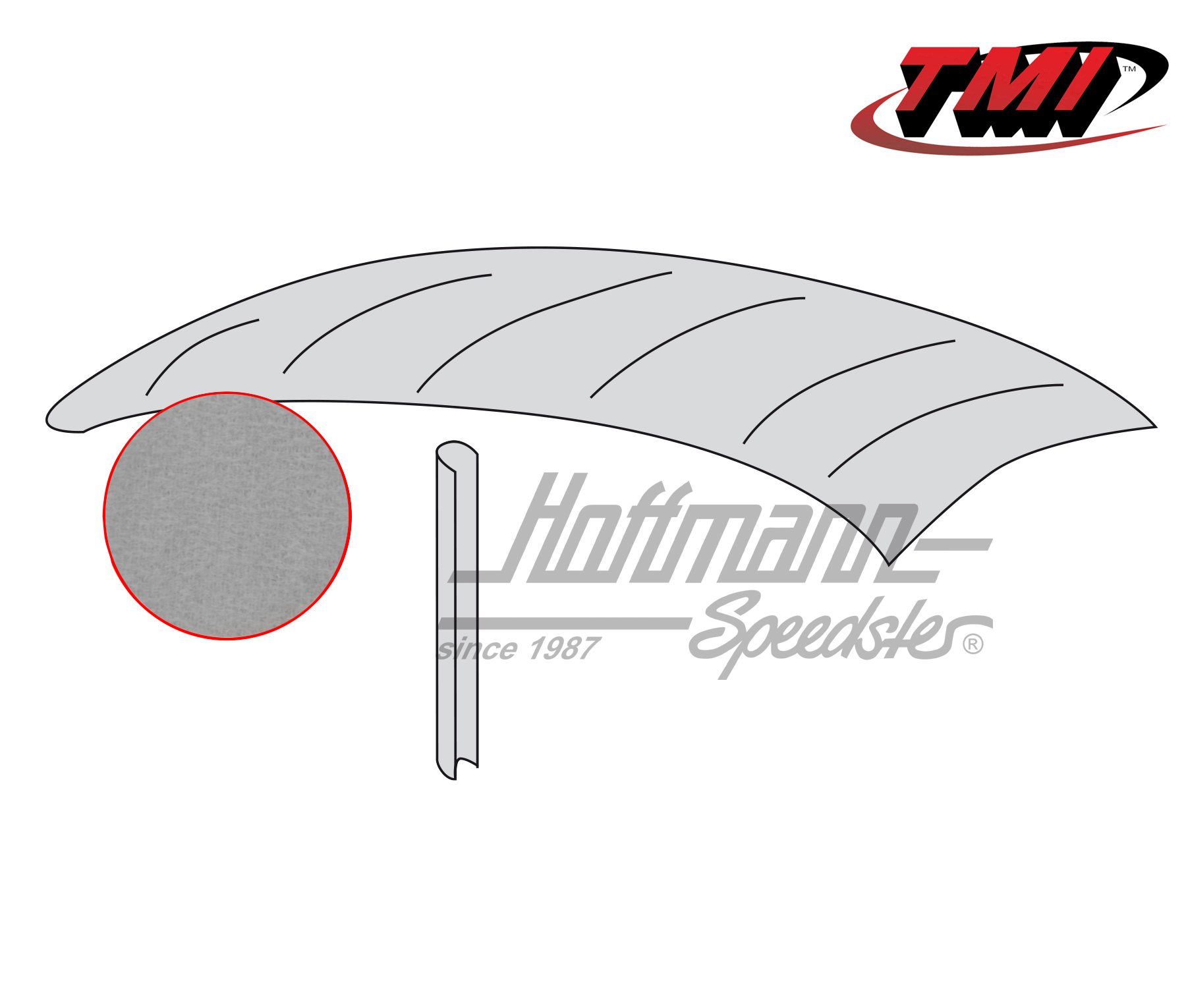 Headliner, original style, Mohair, grey, 8.46-7.52 | 20-1114-75 | 055-7190-60