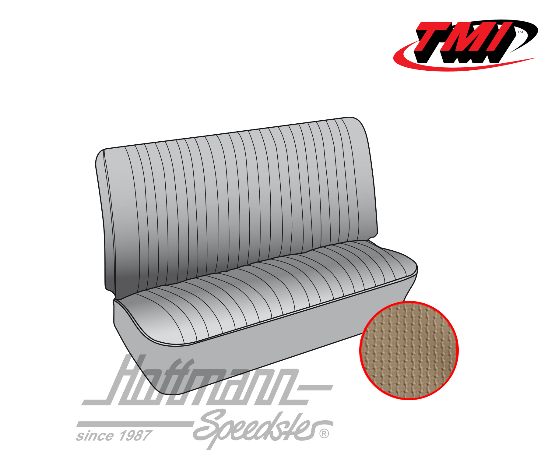 Seat upholstery, central bench 3/4, 67-73, beige | 43-2120-04 | 098-0657-30