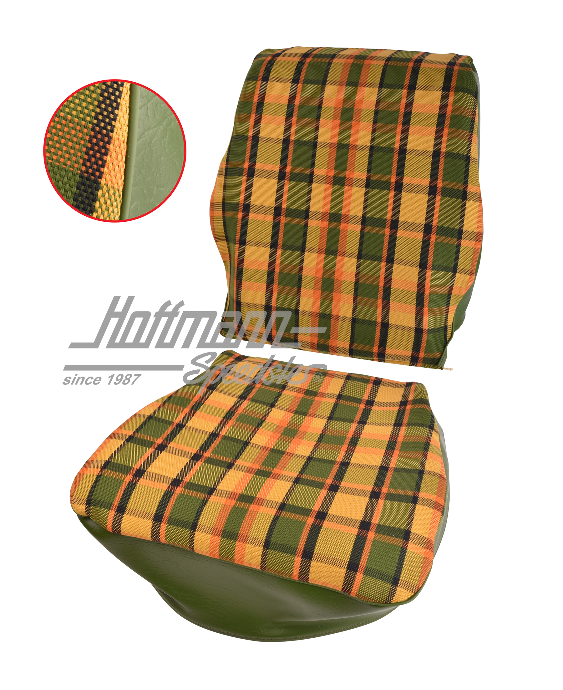 Seat cover, Westfalia, yellow/orange/green, 74-79                                                   