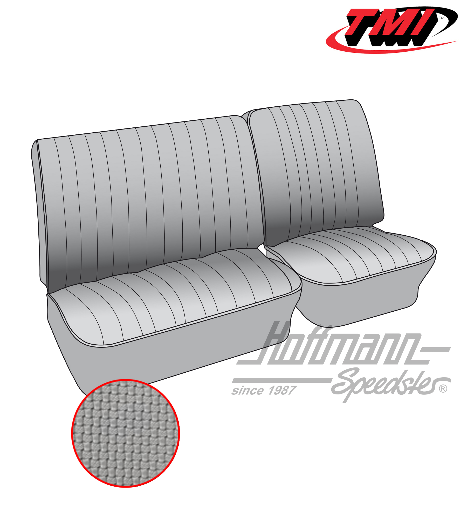 Seat upholstery, front bench, 67-73, grey | 43-2113-06 | 098-0630-35