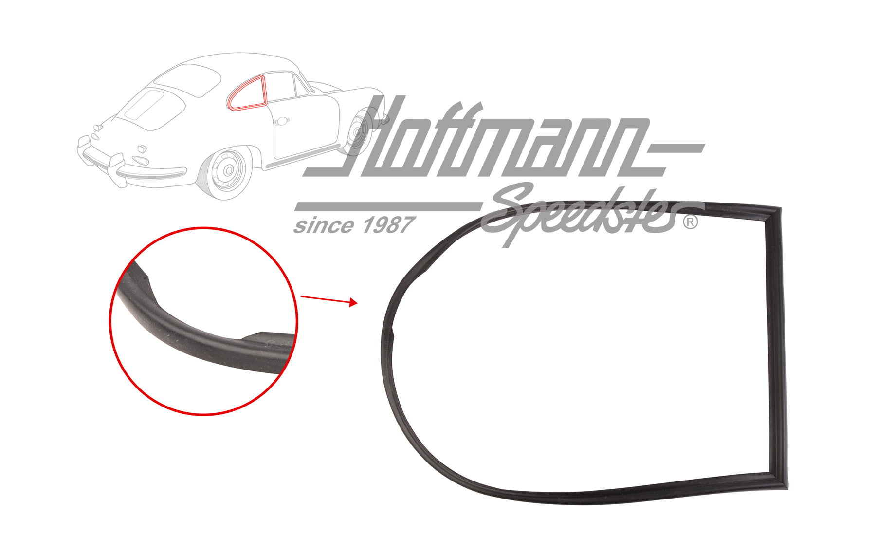 Seal, vent-window frame, 356 Coupé, right | 644 543 904 00 | 510-6395-12