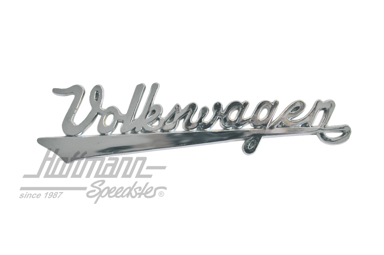 Emblem "Volkswagen", plastic / chromed, 17 x 5 cm | 111 853 911 A | 020-6078-10