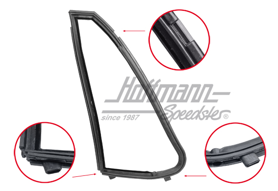 Vent-window seal, Targa, 65-76, right | 911 542 136 40 | 515-0948-02