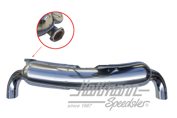 Sports exhaust, stainless steel, 2x84 mm, 75-89                                                     