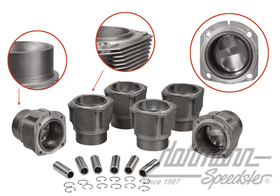 Piston + cylinder set, Porsche 911, 2.0, 81mm, JE(H) | 008 911 81S JE | 530-0010