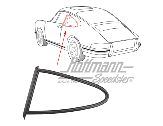Seal, side window, 911 Coupé, 78-89, left | 911 543 035 01 | 515-0975-11