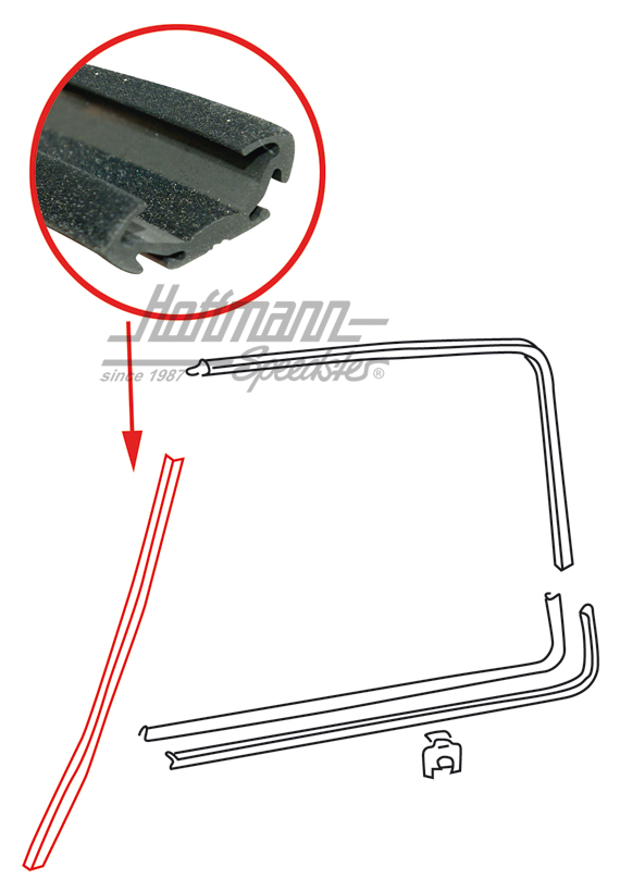 Guide profile at vent window, left / right                                                          