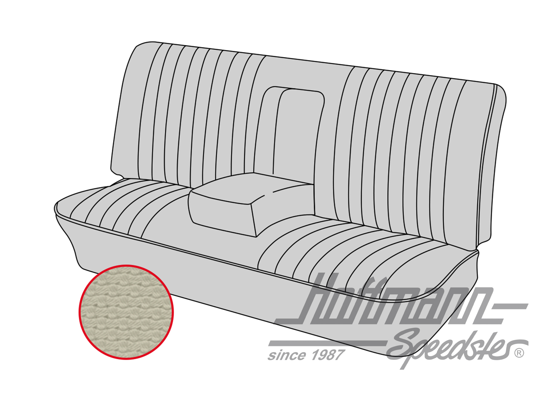 Seat bench cover, Type 3, 4.61-7.72, off-white | 43-3212-05 | 069-9620-05