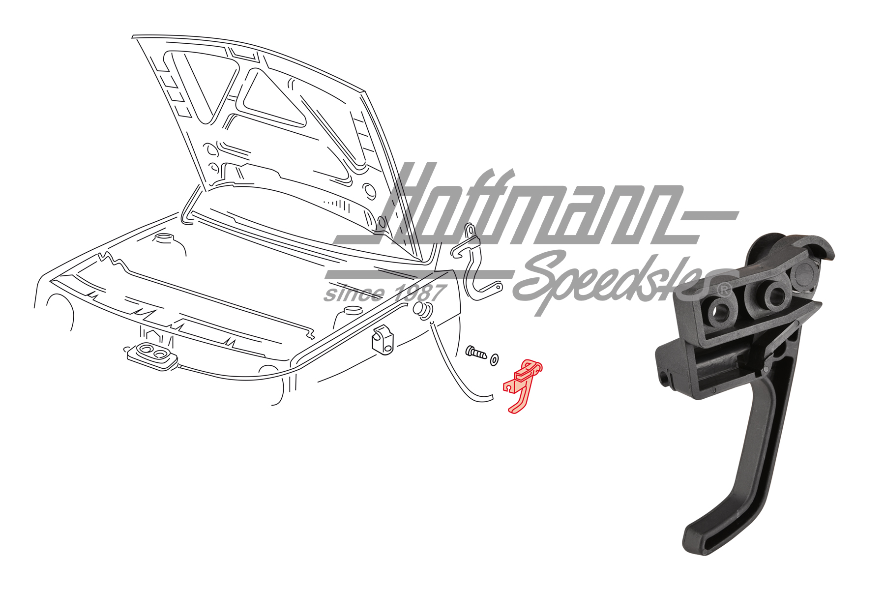 Handle, hood pull, Golf 2 | 191 823 533 | 208-1092