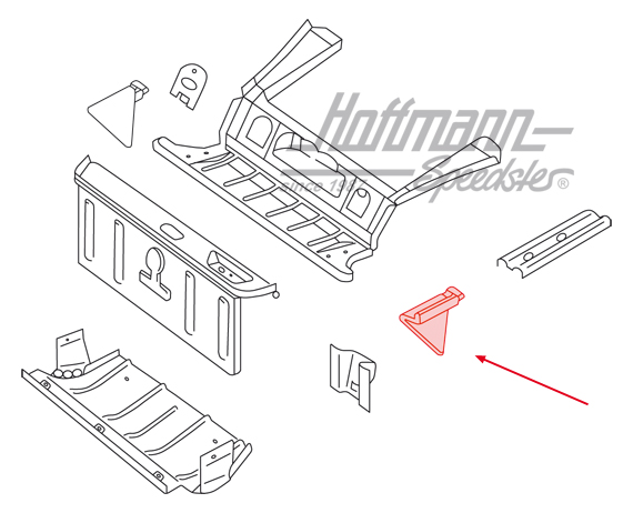 Reinforcing plate, front, Type 181, left                                                            