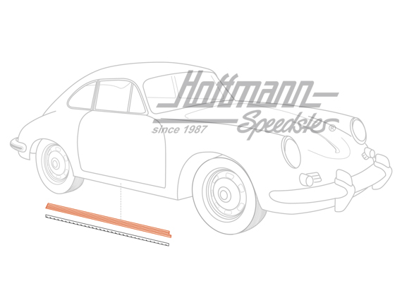 Support, door sill, Porsche 356, right                                                              