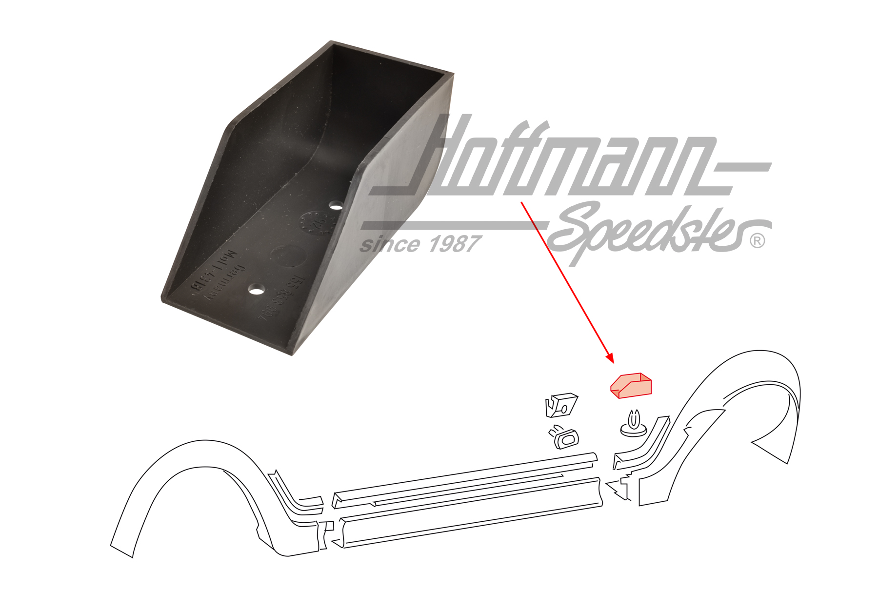 Cap, sill, rear, Golf 1 Convertible | 155 853 994 | 180-1150-64