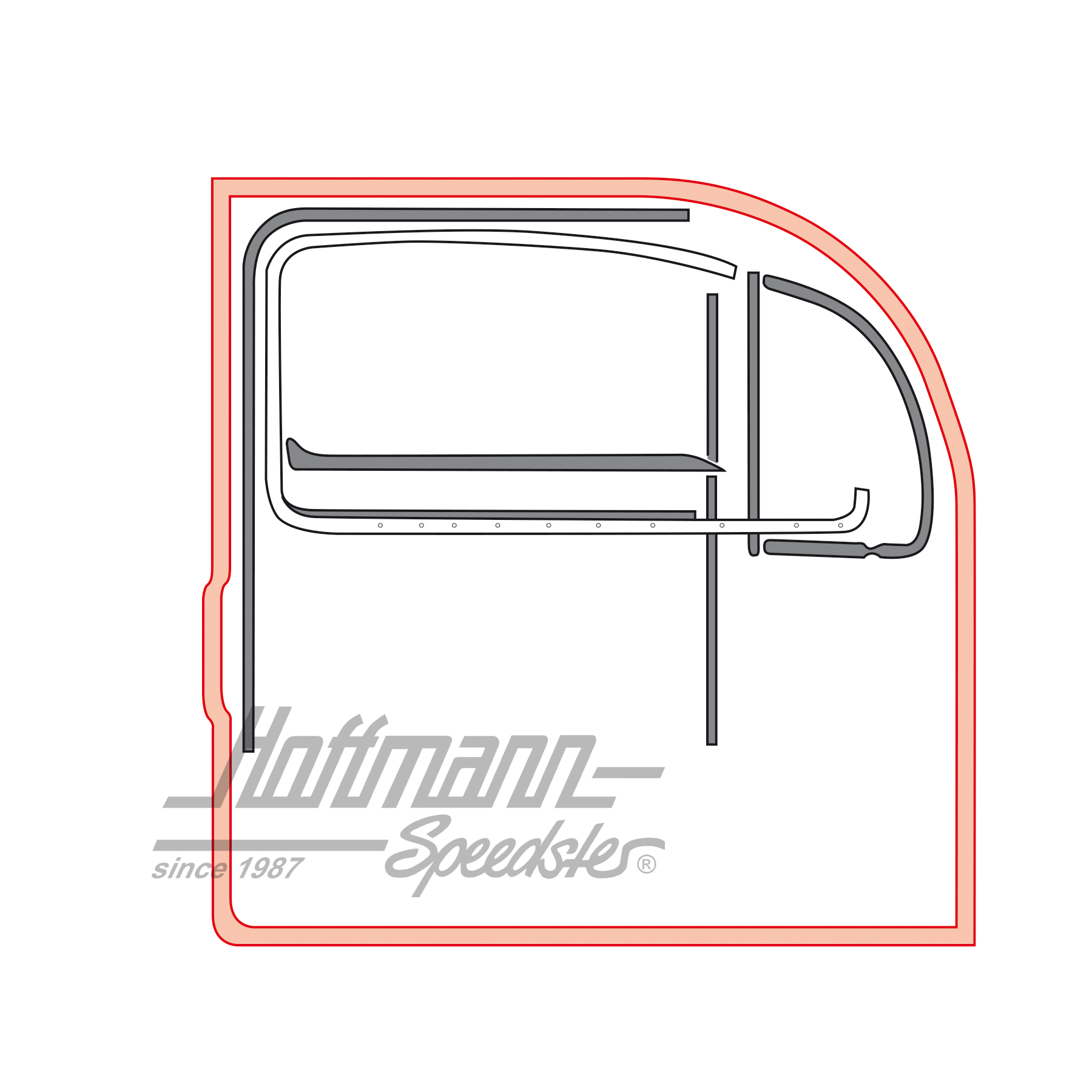 Door seal, Beetle Sedan, 8.55-7.66, right, Germany | 111 831 722 A | 020-5082-06