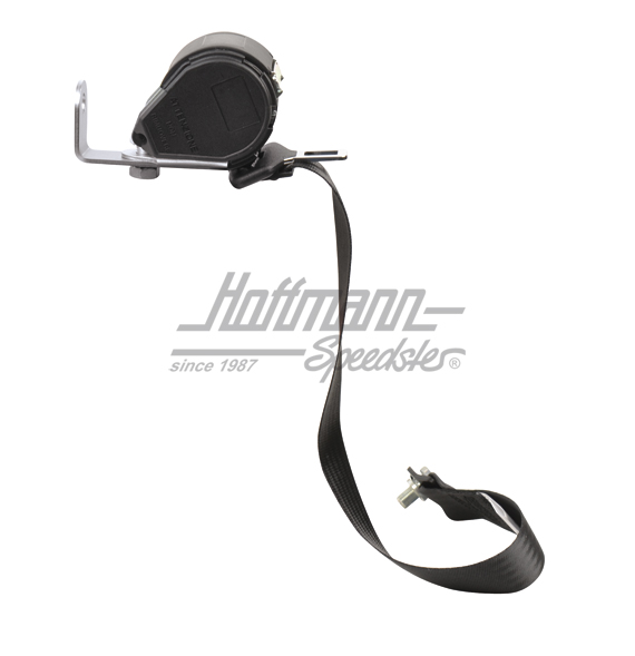 Retractor belt, rear, black, Convertible                                                            