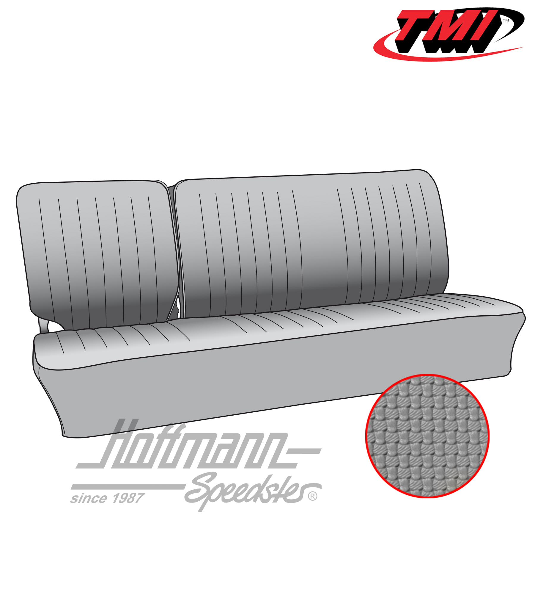 Seat upholstery, central bench 1/3, 67-73, grey | 43-2129-06 | 098-0653-35