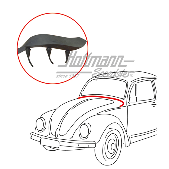 Front hood seal, "Mexico" in front of front window | 113 823 731 2 | 020-5105