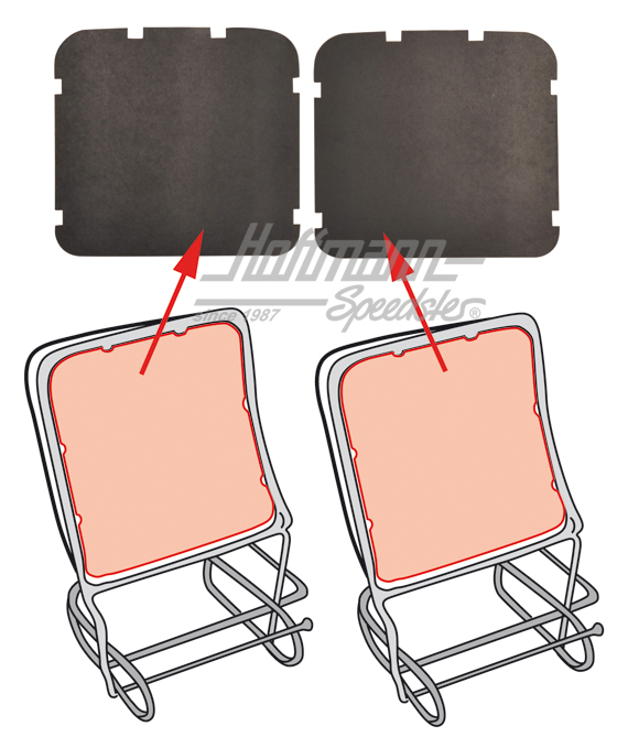 Cover, backrest, rear, 8.56-7.64 | 111 881 795 A | 055-5055-06