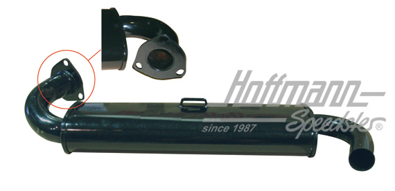 Single exhaust muffler (38mm), big flange | 00-3324-0 | 020-3526