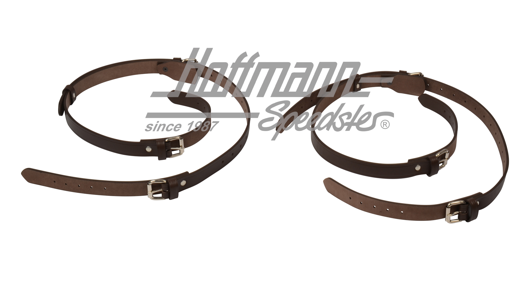Leather strap set, luggage rack, brown                                                              