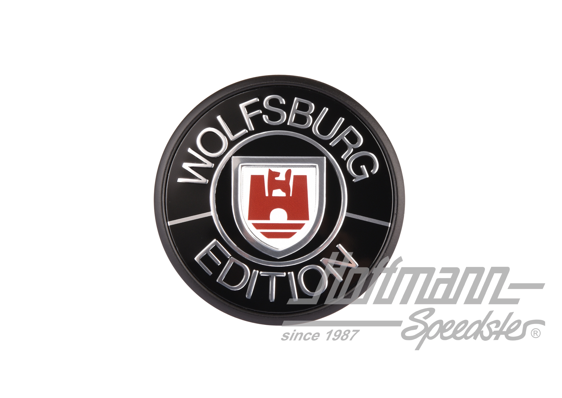 Emblem, Wolfsburg Edition, red/black | 255 853 676  AEM | 370-3863-13