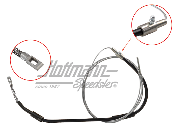 Hand-brake cable, Bus T1, 55-59, 3168mm | 211 609 701 B | 089-2688-13