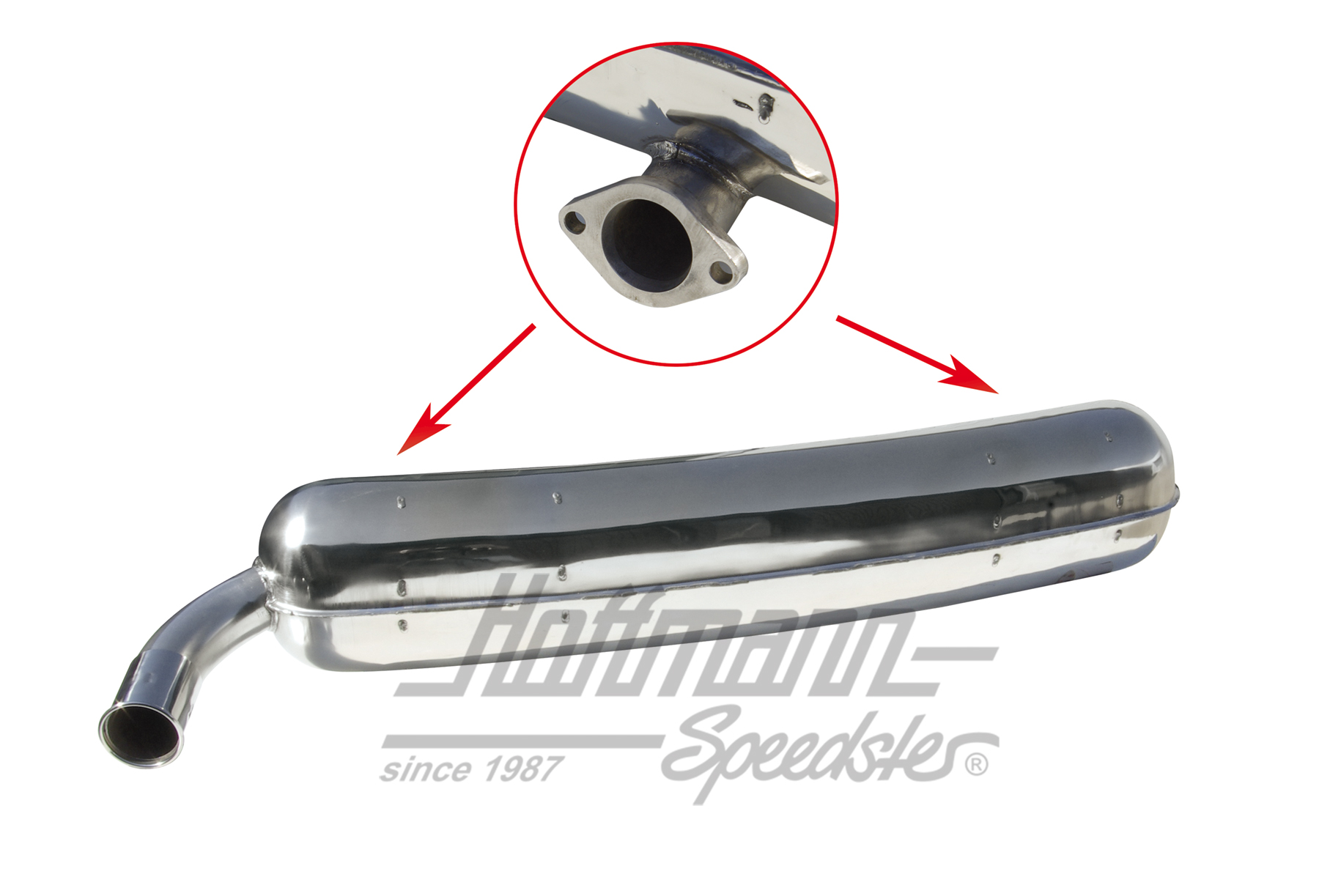 Exhaust, stainless steel, 1x60mm, 66-73 | 92.210S | 520-3410