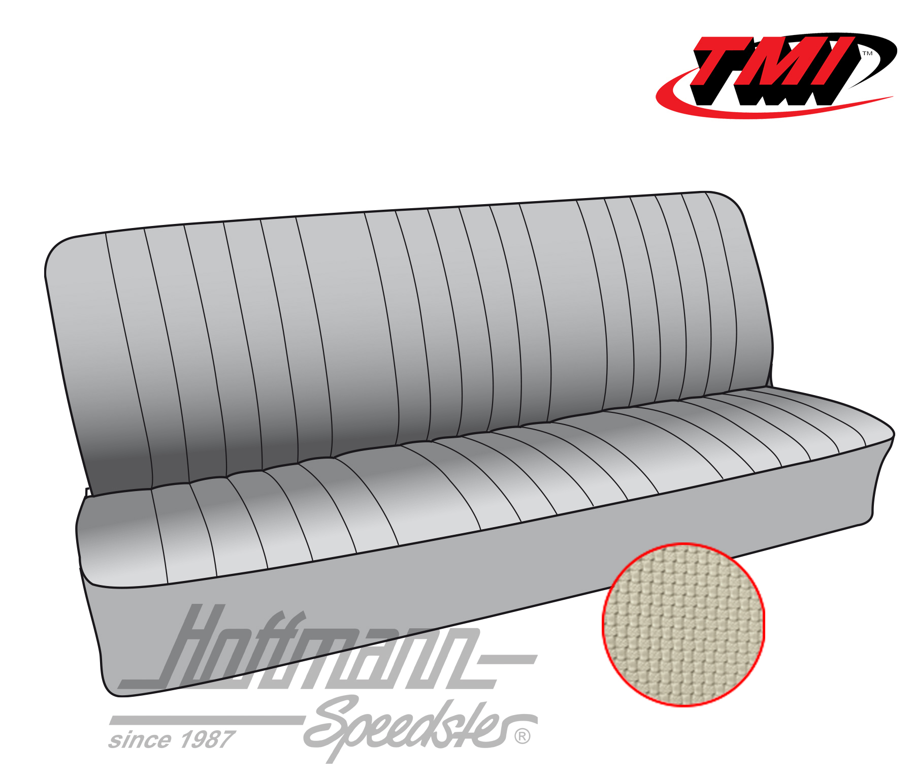 Seat upholstery, double cab, rear, off-white | 43-2127-05 | 098-0685-50