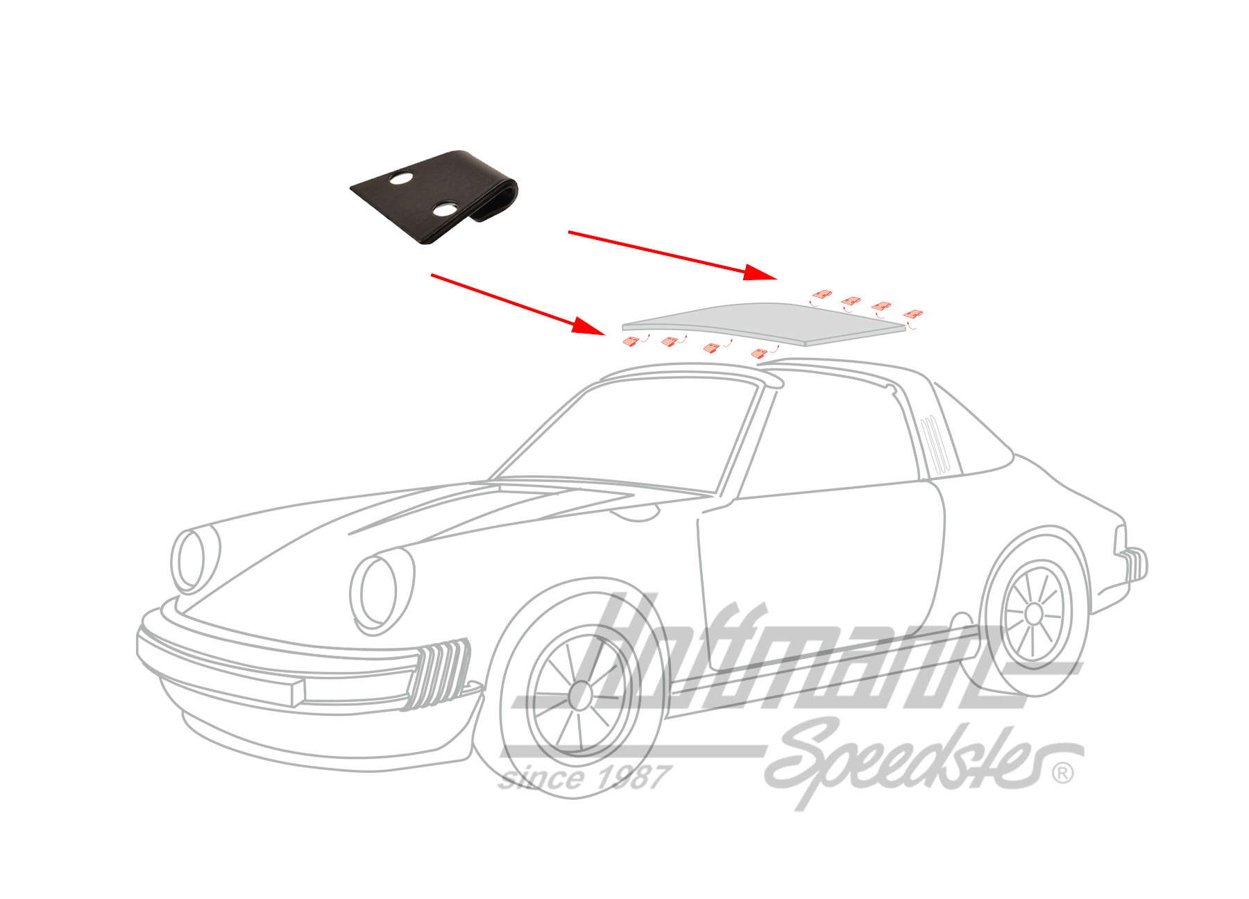 Latch lock, Targa top, 911/964                                                                      